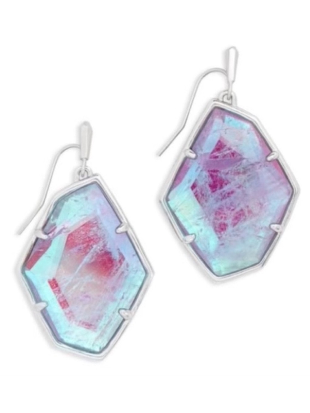 Kendra Scott Dunn Drop Earrings Amethyst Dichroic Glass